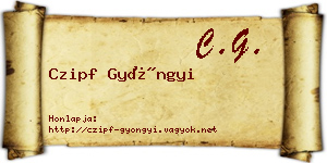 Czipf Gyöngyi névjegykártya